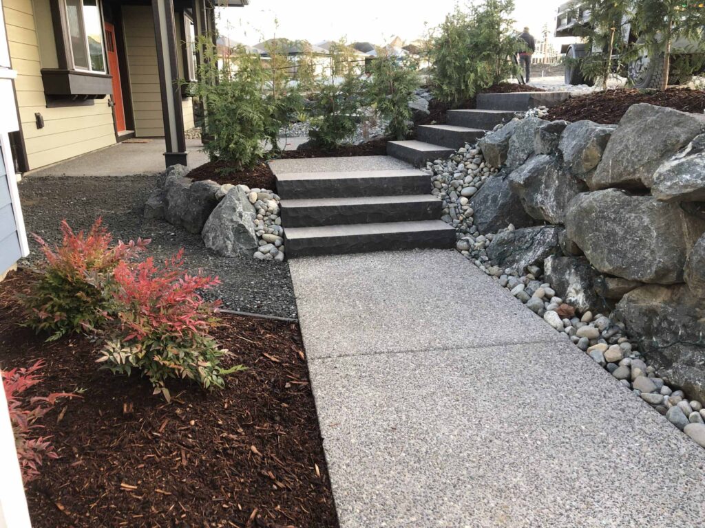 IMG_4047-scaled Landscaping example: stone pathway with two sets of stairs (3 steps each)